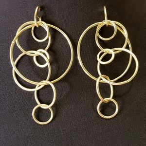 Urban Geometric Hoop Cascade Earrings – Long Statement Drop Jewelry